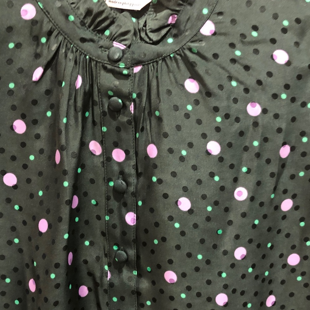 NWOT kate spade Hunter green Sleeveless Polka Dot Top. - Picture 5 of 10